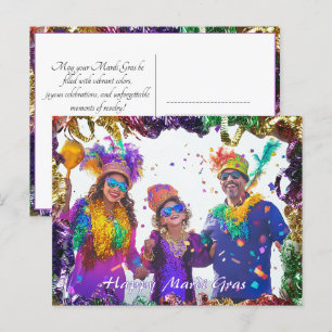 Benutzerdefiniertes Foto💚💜💛 Mardi Gras Erinneru Postkarte