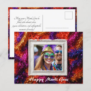 Benutzerdefiniertes Foto 💚 💜 Mardi Gras Magic Postkarte
