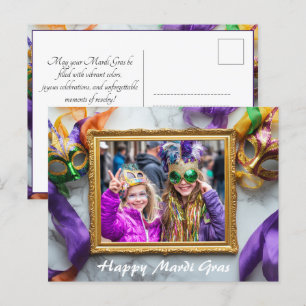 Benutzerdefiniertes Foto 💚 💜 Mardi Gras Magic Postkarte