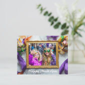 Benutzerdefiniertes Foto 💚 💜 Mardi Gras Magic Postkarte (Stehend Vorderseite)