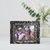 Benutzerdefiniertes Foto 💚 💜 Mardi Gras Magic Postkarte (Stehend Vorderseite)