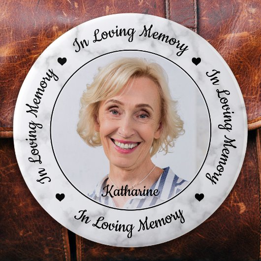 Benutzerdefiniertes Foto-Marmor in einem Memorial Button