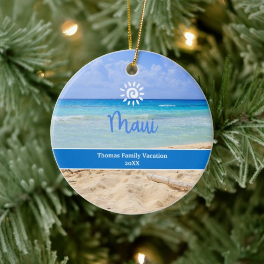 Benutzerdefiniertes Foto Maui Beach Ornament (Baum)