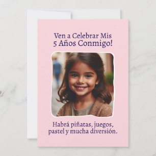 Benutzerdefiniertes Foto Mein 5. Geburtstag Fünf Einladung