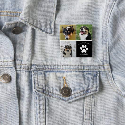 Benutzerdefiniertes Foto Memorial Collage Pet Keep Button (Beispiel)