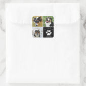 Benutzerdefiniertes Foto Memorial Collage Pet Keep Quadratischer Aufkleber (Tasche)