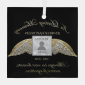 Benutzerdefiniertes Foto-Memorial für das Verliebe Ornament Aus Glas (Rückseite)