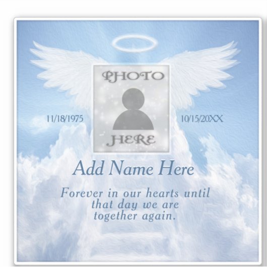 Benutzerdefiniertes Foto-Memorial in Love Memory S Aufkleber (Vorderseite)