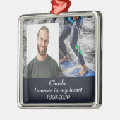Benutzerdefiniertes Foto Memorial Keepake für imme Ornament Aus Metall (Links)