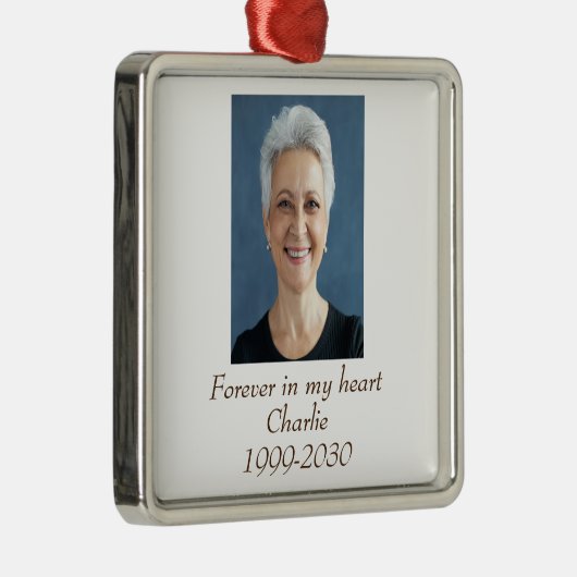 Benutzerdefiniertes Foto Memorial Keepake für imme Ornament Aus Metall (Rechts)