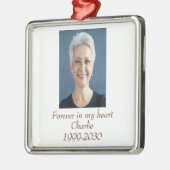 Benutzerdefiniertes Foto Memorial Keepake für imme Ornament Aus Metall (Links)