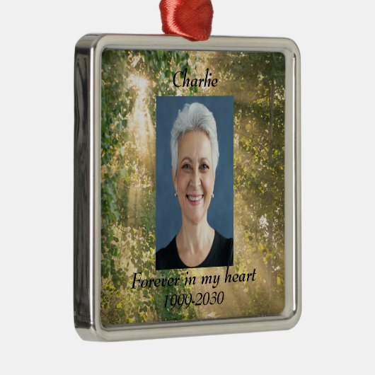 Benutzerdefiniertes Foto Memorial Keepake für imme Ornament Aus Metall (Rechts)