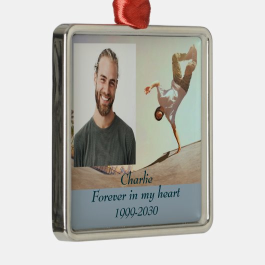 Benutzerdefiniertes Foto Memorial Keepake für imme Ornament Aus Metall (Rechts)