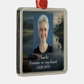 Benutzerdefiniertes Foto Memorial Keepake für imme Ornament Aus Metall (Rechts)