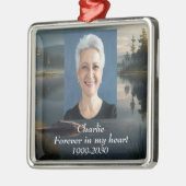 Benutzerdefiniertes Foto Memorial Keepake für imme Ornament Aus Metall (Links)