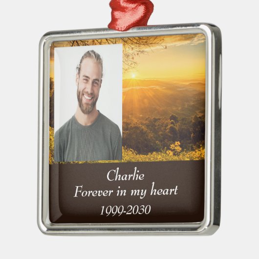 Benutzerdefiniertes Foto Memorial Keepake für imme Ornament Aus Metall (Links)