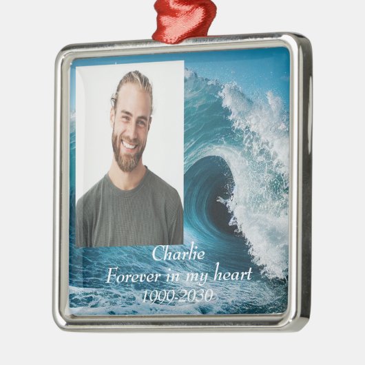 Benutzerdefiniertes Foto Memorial Keepake für imme Ornament Aus Metall (Links)