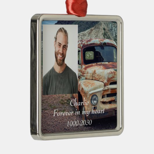 Benutzerdefiniertes Foto Memorial Keepake für imme Ornament Aus Metall (Rechts)
