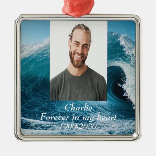 Benutzerdefiniertes Foto Memorial Keepake für imme Ornament Aus Metall (Vorne)