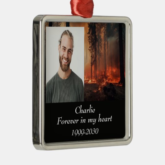 Benutzerdefiniertes Foto Memorial Keepake für imme Ornament Aus Metall (Rechts)