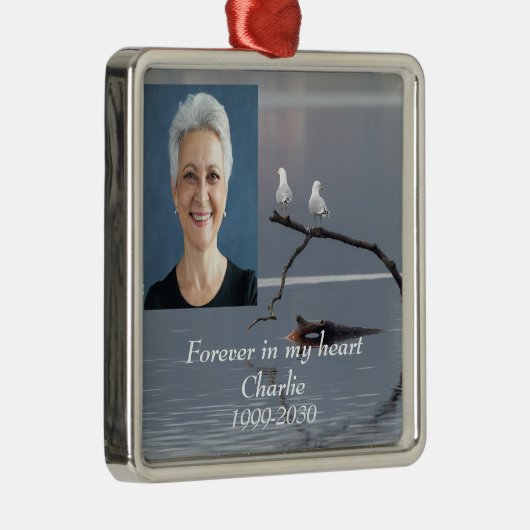 Benutzerdefiniertes Foto Memorial Keepake für imme Ornament Aus Metall (Rechts)