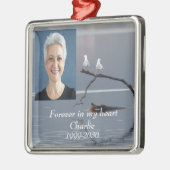 Benutzerdefiniertes Foto Memorial Keepake für imme Ornament Aus Metall (Links)