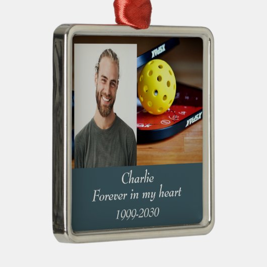 Benutzerdefiniertes Foto Memorial Keepake für imme Ornament Aus Metall (Rechts)