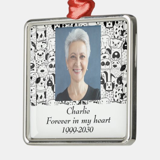 Benutzerdefiniertes Foto Memorial Keepake für imme Ornament Aus Metall (Links)