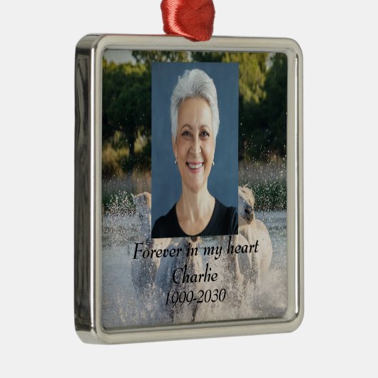 Benutzerdefiniertes Foto Memorial Keepake für imme Ornament Aus Metall (Rechts)