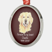 Benutzerdefiniertes Foto Memorial Keepake Pet Dog Ornament Aus Metall (Links)