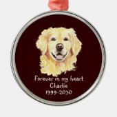 Benutzerdefiniertes Foto Memorial Keepake Pet Dog Ornament Aus Metall (Vorne)