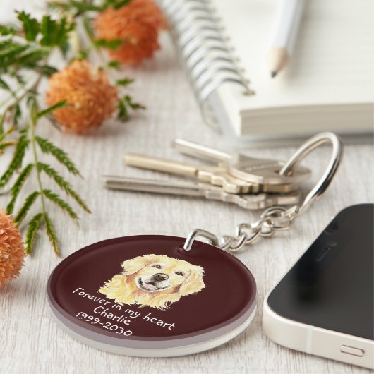 Benutzerdefiniertes Foto Memorial Keepake Pet Dog  Schlüsselanhänger (Vorderseite rechts)