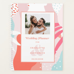 Benutzerdefiniertes Foto Memphis Muster Hochzeiten Planer