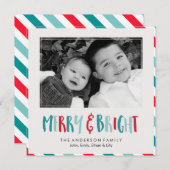 Benutzerdefiniertes Foto "Merry and Bright" Feiertagskarte (Vorne/Hinten)