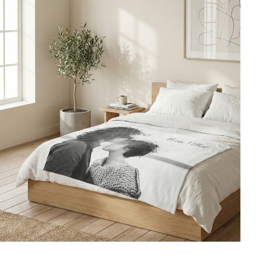 Benutzerdefiniertes Foto Minimalistischer Kalligra Fleecedecke