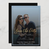 Benutzerdefiniertes Foto mit Black Wedding Save th Save The Date (Vorne/Hinten)