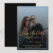 Benutzerdefiniertes Foto mit Black Wedding Save th The Date (Vorne/Hinten)
