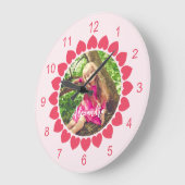 Benutzerdefiniertes Foto mit dem Kreis der Herzsch Große Wanduhr (Winkel)