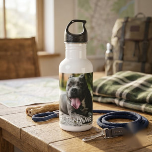 Benutzerdefiniertes Foto mit dem Namen Ihres Hunde Edelstahlflasche