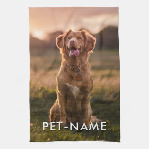 Benutzerdefiniertes Foto mit dem Namen Ihres Hunde Geschirrtuch