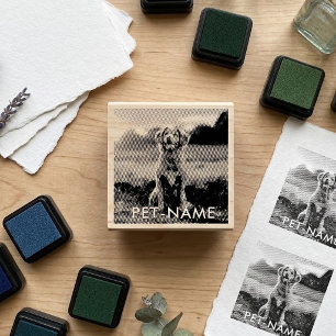 Benutzerdefiniertes Foto mit dem Namen Ihres Hunde Gummistempel