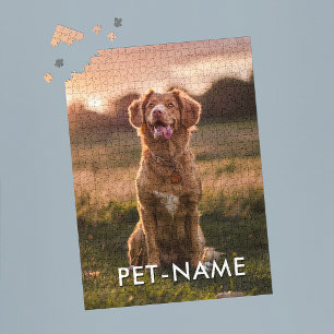 Benutzerdefiniertes Foto mit dem Namen Ihres Hunde Puzzle