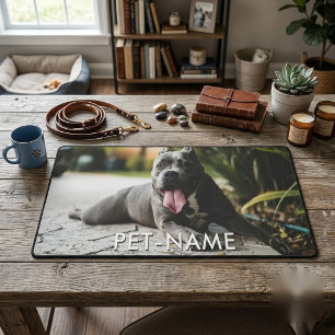 Benutzerdefiniertes Foto mit dem Namen Ihres Hunde Schreibtischunterlage