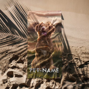 Benutzerdefiniertes Foto mit dem Namen Ihres Hunde Strandtuch