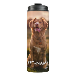 Benutzerdefiniertes Foto mit dem Namen Ihres Hunde Thermosbecher