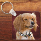 Benutzerdefiniertes Foto mit Dog-Zitat 2 auf der S Schlüsselanhänger (Vorderseite)