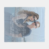Benutzerdefiniertes Foto mit Dusty Blue Wedding Fleecedecke (Vorderseite (Horizontal))