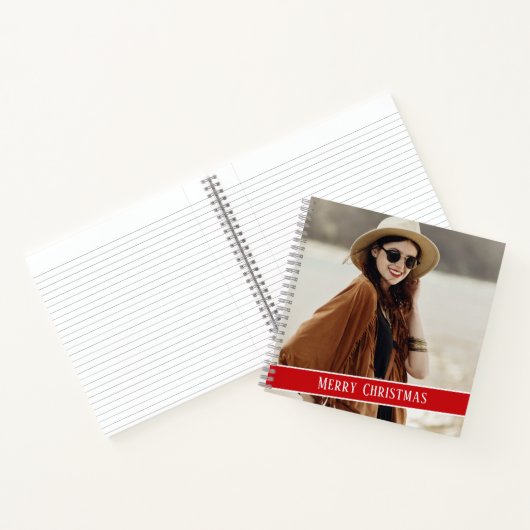 Benutzerdefiniertes Foto mit einfachem Monogramm Notizblock (Innenseite)