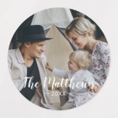 Benutzerdefiniertes Foto mit Familienname Etiketten (Design 2)