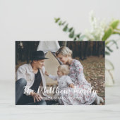 Benutzerdefiniertes Foto mit Familienname Feiertagskarte (Stehend Vorderseite)